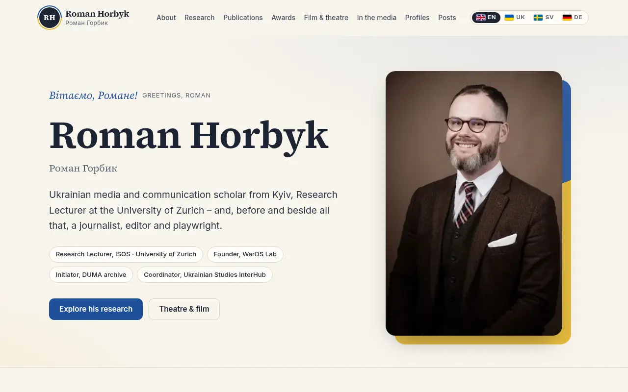 Startsidan på horbyk.com