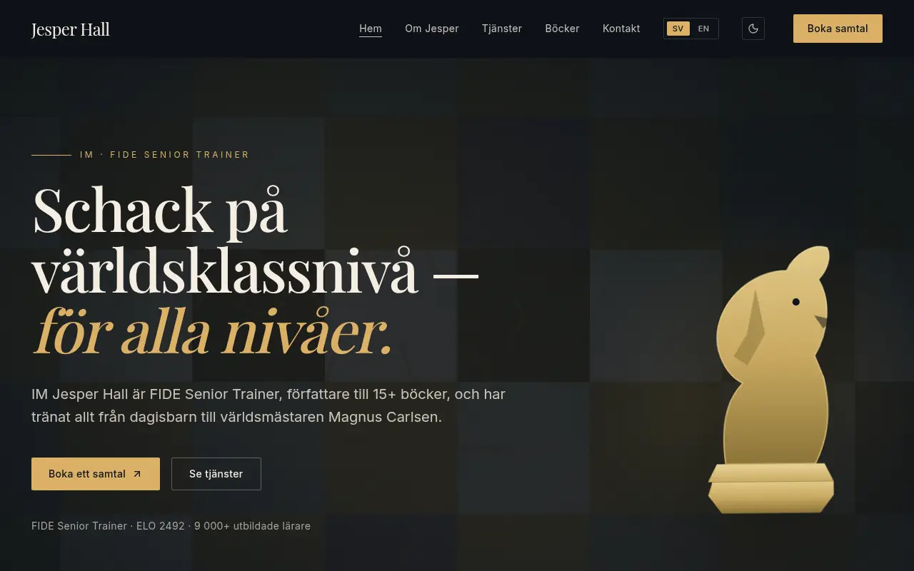Startsidan på jesperhall.se